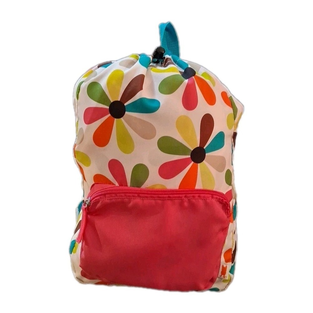 Target Kids Backpack w/57x27 Sleeping Bag Set Colorful Blue Pink Yellow Flowers